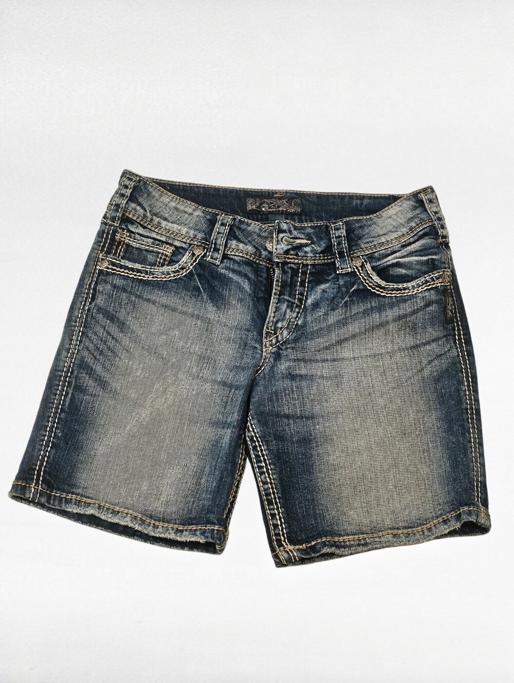 Silver Suki Surplus Blue Jean Shorts Size 27